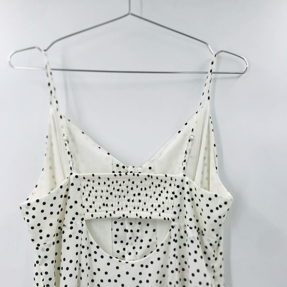 Sienna Sky Button Front High Low Midi Dress Polka Dot White Black Size Large - Picture 7 of 8